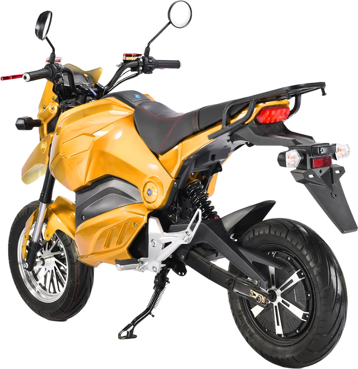 Rock'nBikes RE8SM Supermoto Elektro-Motorrad Orange-Schwarz 45km/h Seite Hinten Links